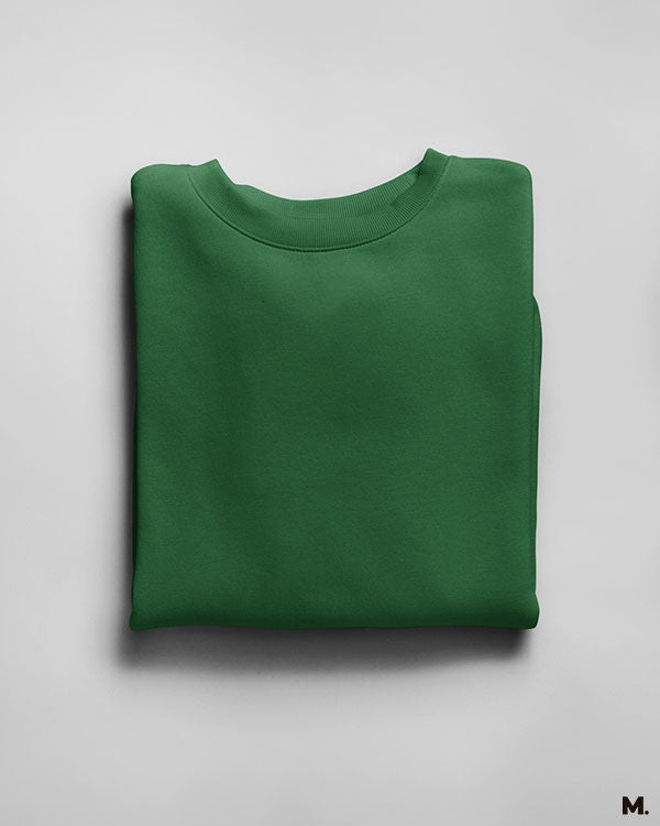 Olive green comfy plain sweatshirts online for women and men - Muselot