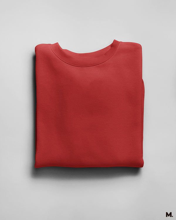 Classy red plain sweatshirt for women and men online - Muselot