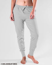 Melange grey unisex joggers plain solid coloured - Muselot