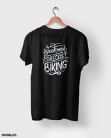 Weekend forecast biking printed t shirts