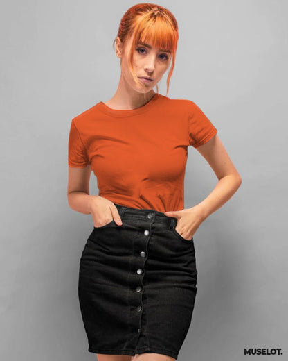 Women's plain orange t shirt