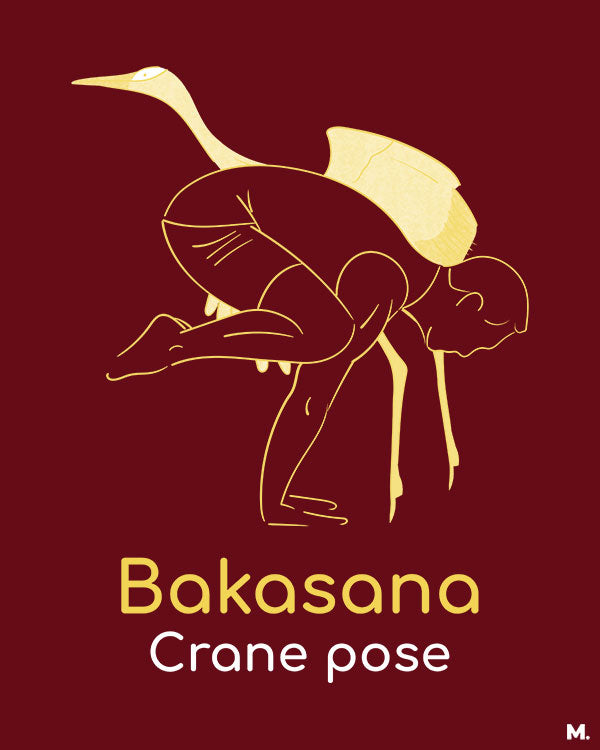 printed t shirts - Bakasana crane pose - MUSELOT
