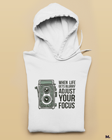 Adjust your focus printed hoodies