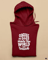Coffee and dogs printed hoodies