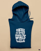 Coffee and dogs printed hoodies