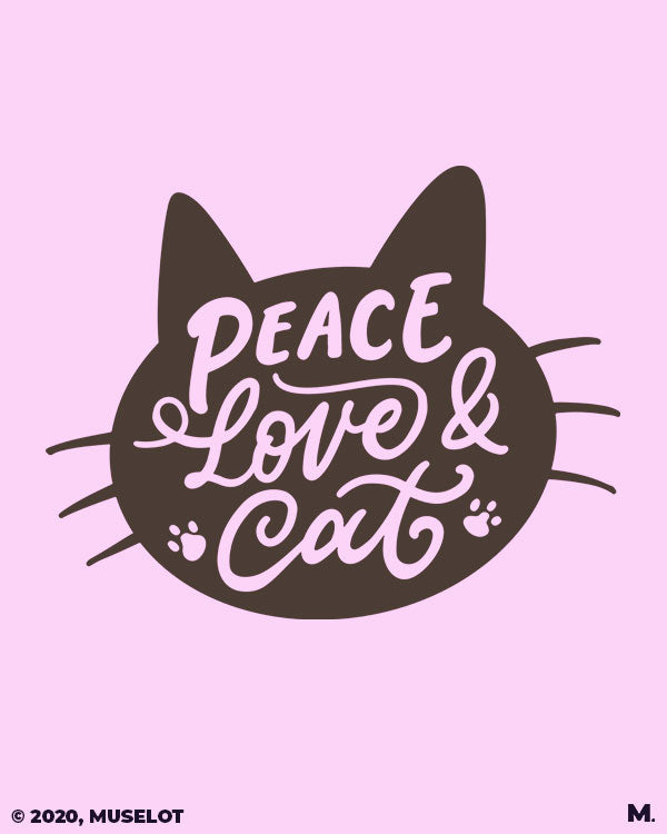 Peace Love Cat printed t shirts