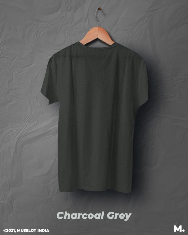 plain t shirts - Charcoal grey plain mens t shirt  - MUSELOT