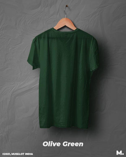 plain t shirts - Olive green mens t shirt  - MUSELOT