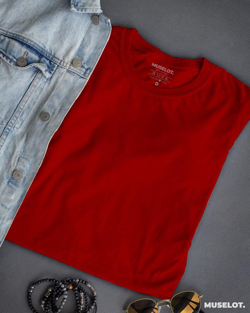 plain t shirts - Plain mens red t shirt  - MUSELOT