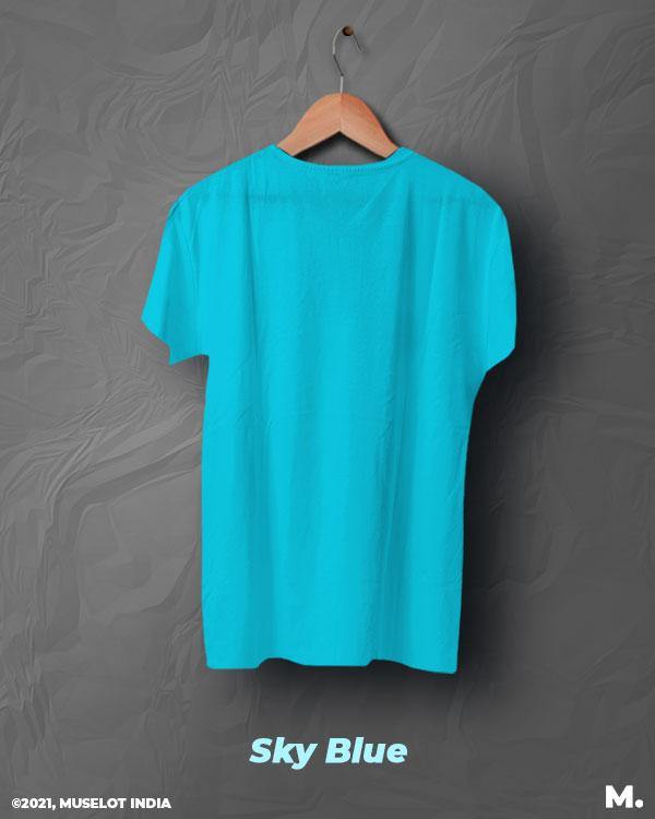 plain t shirts - Sky blue plain mens t shirt  - MUSELOT