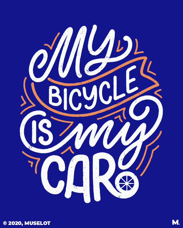 My bicycle is my car printed t shirts