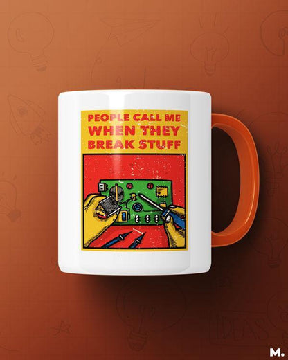 White Printed mugs online for mechanical engineers - I can fix it all  - MUSELOT