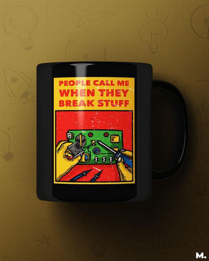  Black Printed mugs online for mechanical engineers - I can fix it all  - MUSELOT