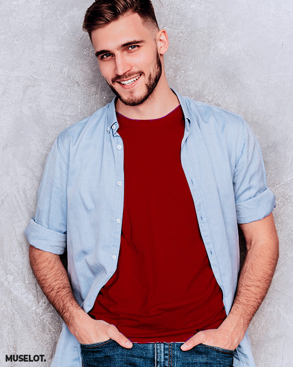 Plain mens red t shirt