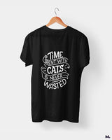 Time with cats is never wasted printed t shirts