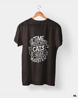 Time with cats is never wasted printed t shirts