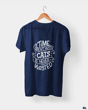 Time with cats is never wasted printed t shirts