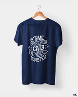 Time with cats is never wasted printed t shirts