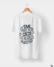 Time with cats is never wasted printed t shirts