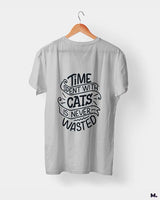 Time with cats is never wasted printed t shirts