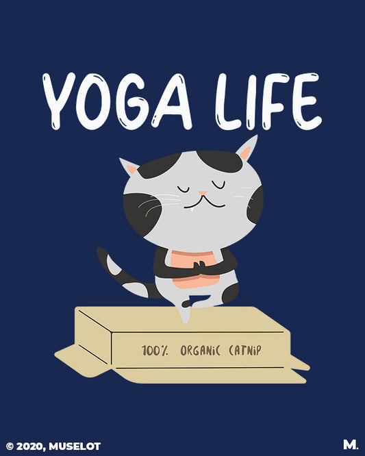 Yoga life - 100% organic catnip printed t shirts